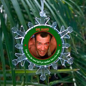 Die Hard Movie Quote Snowflake Blinks Lit Holiday Christmas Tree Ornament